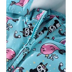 Babyhug Full Sleeves Hooded Sweatshirt Panda Print - Light Blue