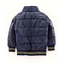 Babyhug Full Sleeves Padded Jacket Basketball Patch - Blue White