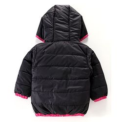 Babyhug  Full Sleeves Color Block Padded Jacket Bunny Patch - Black