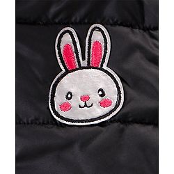 Babyhug  Full Sleeves Color Block Padded Jacket Bunny Patch - Black