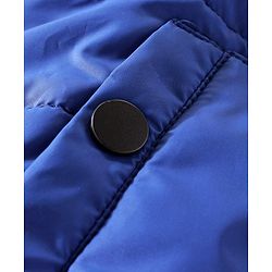 Babyhug Padded Hooded Jacket Soccer Badge - Blue