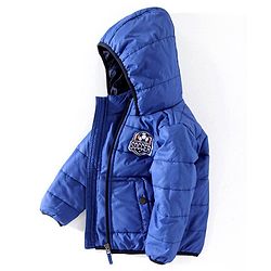 Babyhug Padded Hooded Jacket Soccer Badge - Blue