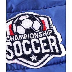Babyhug Padded Hooded Jacket Soccer Badge - Blue
