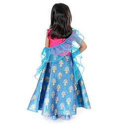 Babyhug Embroidered Choli Lehenga & Dupatta - Fuchsia Pink & Blue