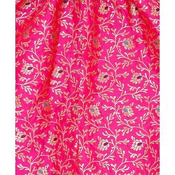 Babyhug Three Fourth Sleeves Long Dress Floral Embroidery - Pink