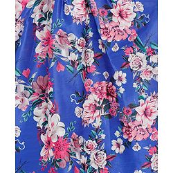 Babyhug Floral Printed Long Dress - Royal Blue