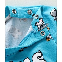 Babyhug Doctor Sleeves Tee Genius Kid Print - Blue