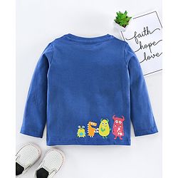 Babyhug Full Sleeves Tee Text Print - Blue