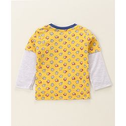 Babyhug Doctor Sleeves T-Shirt Teddy Print - Yellow