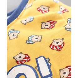 Babyhug Doctor Sleeves T-Shirt Teddy Print - Yellow