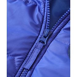 Babyhug Full Sleeves Hooded Padded Jacket - Blue