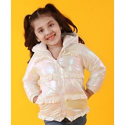 Babyhug Full Sleeves Padded Jacket - White