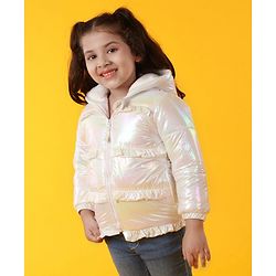 Babyhug Full Sleeves Padded Jacket - White