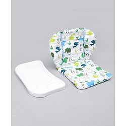 Babyhug Food Tray and Cushion Set Elephant Print - Green Blue