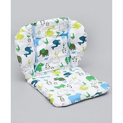 Babyhug Food Tray and Cushion Set Elephant Print - Green Blue