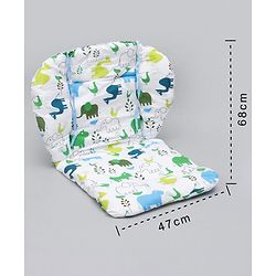 Babyhug Food Tray and Cushion Set Elephant Print - Green Blue