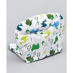 Babyhug Food Tray and Cushion Set Elephant Print - Green Blue