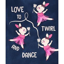 Babyhug Full Sleeves Tee Dancing Bunny Print - Navy