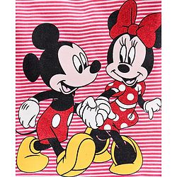 Babyhug Full Sleeves Cold Shoulder Top Minnie Mouse Print - Peach