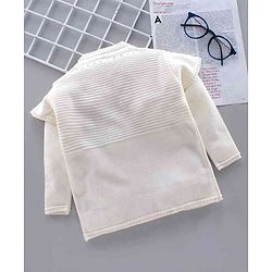 Babyhug Full Sleeves Sweater Butterfly Print - Off White