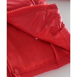 Babyhug Full Sleeves Hooded Quilted Jacket - Red
