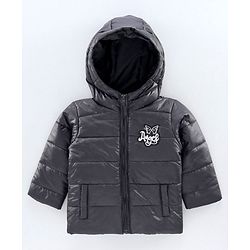 Babyhug Full Sleeves Hooded Quilted Jacket - Red