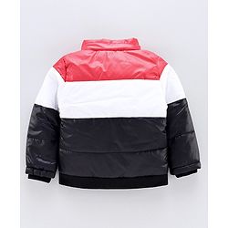 Babyhug Full Sleeves Hooded Padded Jacket - Red Navy