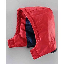Babyhug Full Sleeves Hooded Padded Jacket - Red Navy