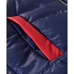 Babyhug Full Sleeves Hooded Padded Jacket - Red Navy