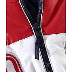 Babyhug Full Sleeves Hooded Padded Jacket - Red Navy