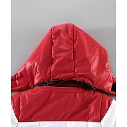 Babyhug Full Sleeves Hooded Padded Jacket - Red Navy