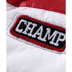Babyhug Full Sleeves Hooded Padded Jacket - Red Navy