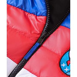 Babyhug Full Sleeves Padded Jacket Rocket Patch - Blue
