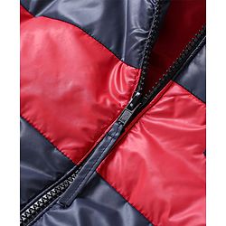 Babyhug Full Sleeves Hooded Padded Jacket - Red Navy