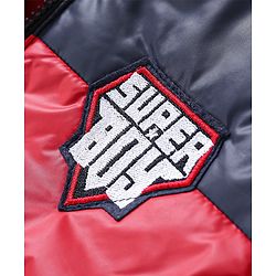 Babyhug Full Sleeves Hooded Padded Jacket - Red Navy