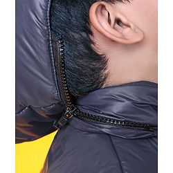 Babyhug Full Sleeves Hooded Padded Jacket - Red Navy