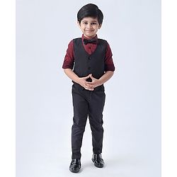 Babyhug Full Sleeves Party Suit - Maroon
