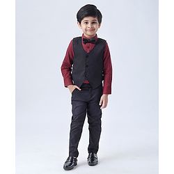 Babyhug Full Sleeves Party Suit - Maroon
