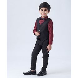 Babyhug Full Sleeves Party Suit - Maroon