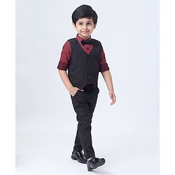 Babyhug Full Sleeves Party Suit - Maroon