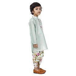 Babyhug Full Sleeves Dhoti Kurta Set Floral Print - Light Green