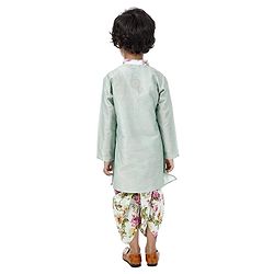 Babyhug Full Sleeves Dhoti Kurta Set Floral Print - Light Green