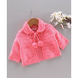 Babyhug Three Fourth Sleeves Shrug - Pink