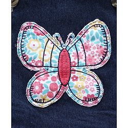Babyhug Dungaree With Full Sleeves Inner T-Shirt Floral Print - Pink Blue