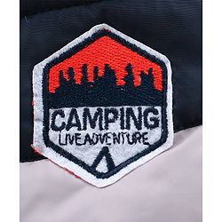 Babyhug Full Sleeves Padded Jacket Camping Patch - Navy Grey