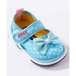 Cute Walk by Babyhug Canvas Shoes Bow Applique - Blue