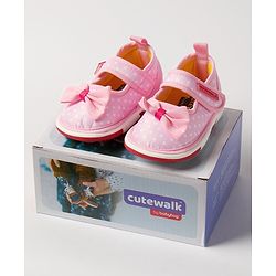 Cute Walk by Babyhug Canvas Shoes Bow Applique - Blue