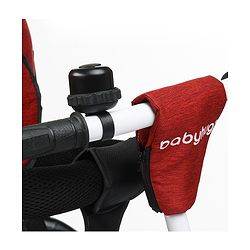 Babyhug Prodigy Plug & Play 7 in 1 Stroller Trike with Foldable Frame|360° Rotatable Seat|Rubber Wheels with Brakes|Parental Handle with Canopy|Storage Basket with Bell for Boys & Girls - Red