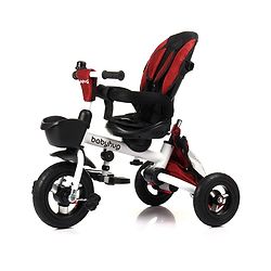 Babyhug Prodigy Plug & Play 7 in 1 Stroller Trike with Foldable Frame|360° Rotatable Seat|Rubber Wheels with Brakes|Parental Handle with Canopy|Storage Basket with Bell for Boys & Girls - Red