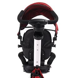 Babyhug Prodigy Plug & Play 7 in 1 Stroller Trike with Foldable Frame|360° Rotatable Seat|Rubber Wheels with Brakes|Parental Handle with Canopy|Storage Basket with Bell for Boys & Girls - Red